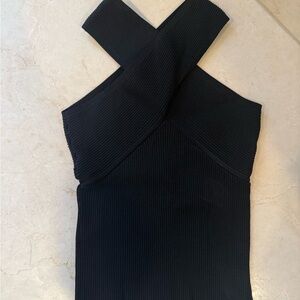 Zara Black Ribbed Top